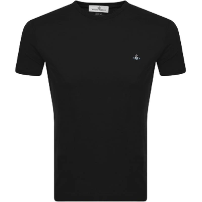 Shop Vivienne Westwood Small Orb Logo T Shirt Black