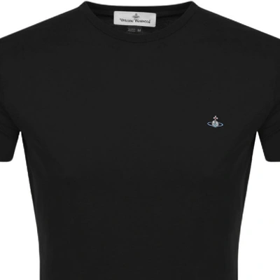 Shop Vivienne Westwood Small Orb Logo T Shirt Black