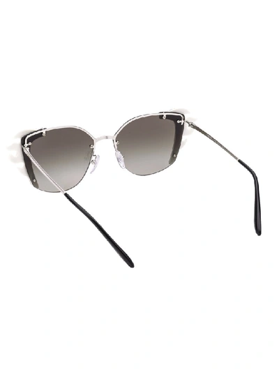 Shop Prada Eyewear Ornate Sunglasses In Metallic