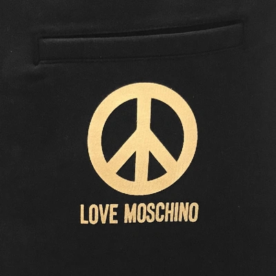 Shop Moschino Love  Peace Logo Jogging Bottoms Black
