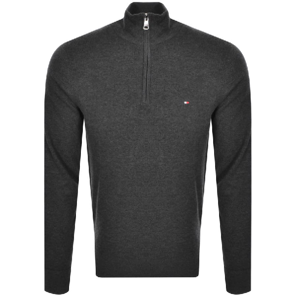 tommy hilfiger half zip grey