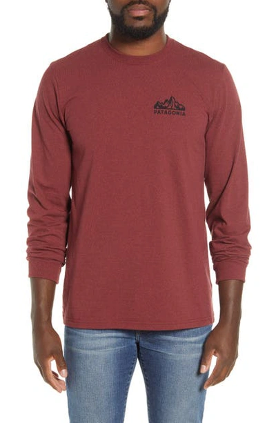 Shop Patagonia Fitz Roy Scope Long Sleeve Responsibili-tee T-shirt In Oxide Red