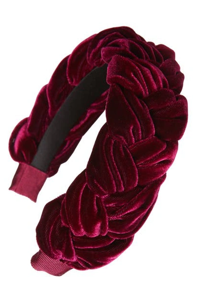 Shop Jennifer Behr Lorelei Velvet Headband In Mulberry