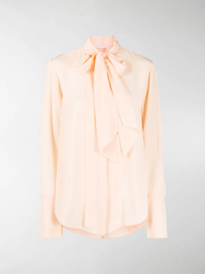 Shop Chloé Pussy-bow Blouse In Pink