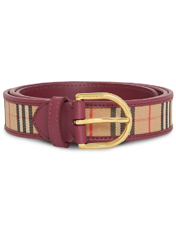 burgundy burberry belt