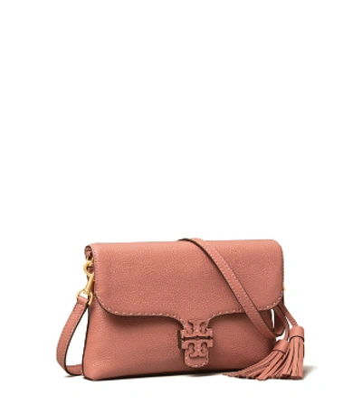 Shop Tory Burch Mcgraw Fold-over Crossbody In Pink Magnolia