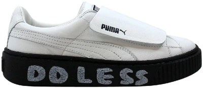 Pre-owned Puma Platfrom Strap Sm  White  (women's) In  White/ Black