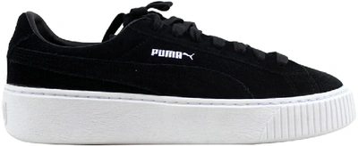Pre-owned Puma Suede Platform  Black  (women's) In  Black/black White