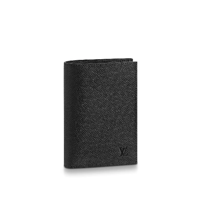 Pre-owned Louis Vuitton  Passport Cover Taiga Black