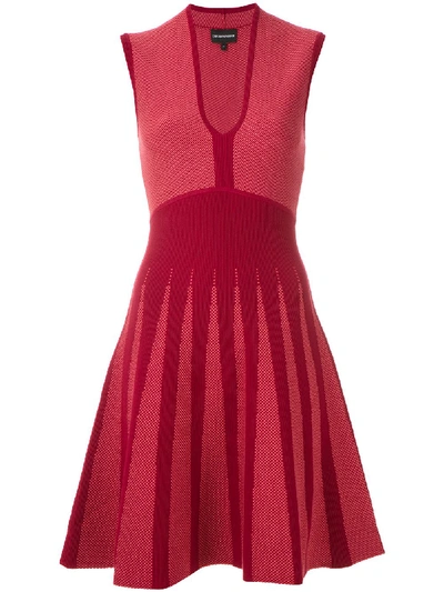Shop Emporio Armani Jacquard A-line Dress In Pink