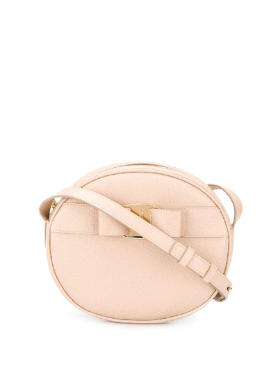 Shop Ferragamo Vara Bow Cross-body Bag In Neutrals