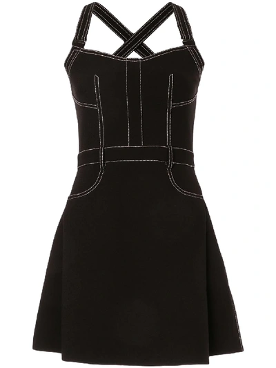 Shop Dion Lee Stitched Mini-dress In Black