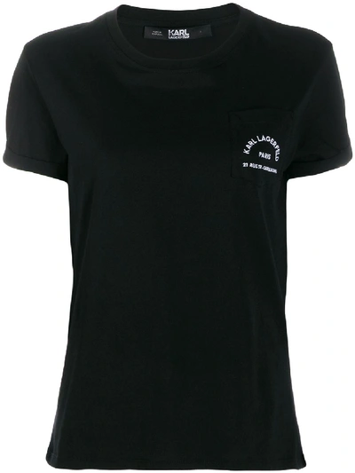 Shop Karl Lagerfeld Address Pocket T-shirt In Black