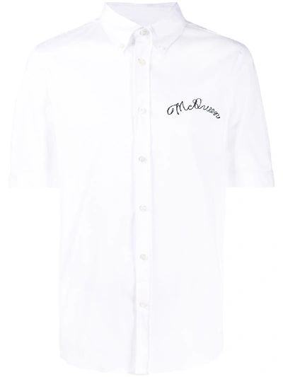 Shop Alexander Mcqueen Embroidered Chest Logo Shirt In White