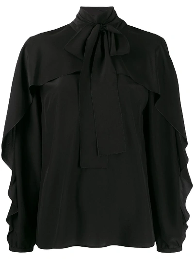 Shop Red Valentino Pussy-bow Blouse In Black