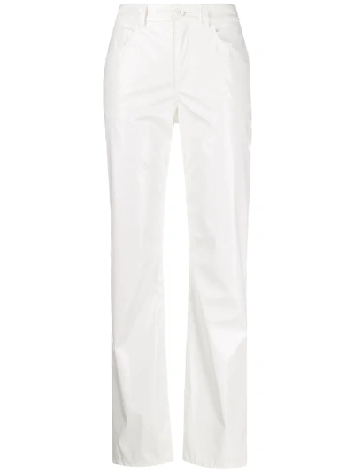 Shop Mm6 Maison Margiela Straight Leg Trousers In White