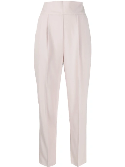 Shop Pinko High Waisted Natalia Trousers In Neutrals