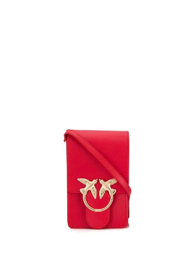 Shop Pinko Swallows Plaque Cross Body Bag In Red