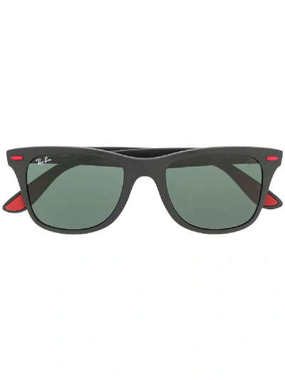 Shop Ray Ban X Scuderia Ferrari Sunglasses In Black