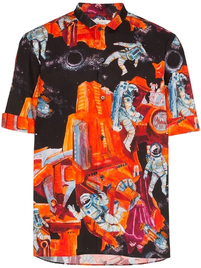 Shop Valentino Space-print Shirt In Orange