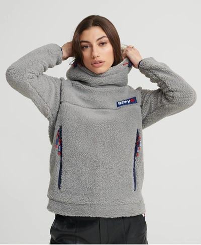 Superdry Celsius Sherpa Hoodie In Light Grey | ModeSens