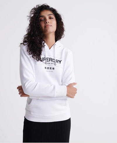 Shop Superdry Mono Premium Band Hoodie In White