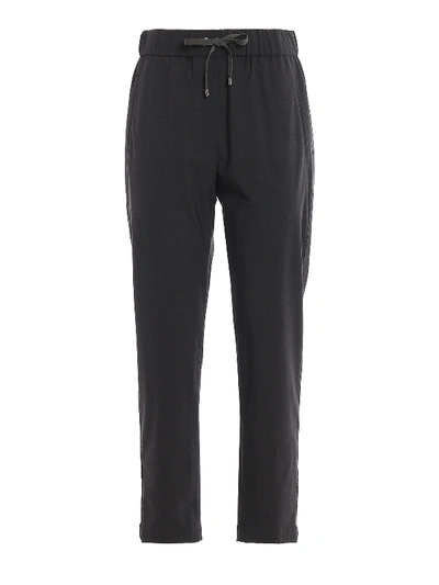 Shop Brunello Cucinelli Wool Pants With Patch Pockets In Dark Grey