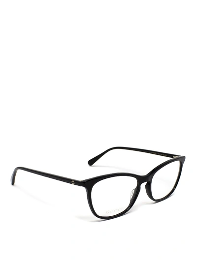 Shop Gucci Black Acetate Optical Glasses