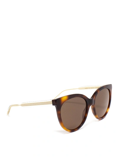 Shop Gucci Tortoise Oversized Sunglasses In Brown