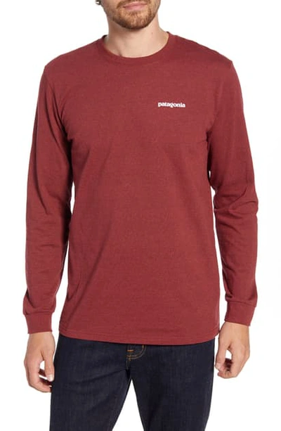 Shop Patagonia Responsibili-tee Long Sleeve T-shirt In Oxide Red