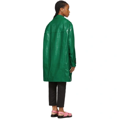 Shop Marni Green Croc Duster Coat In 00v72 Jade