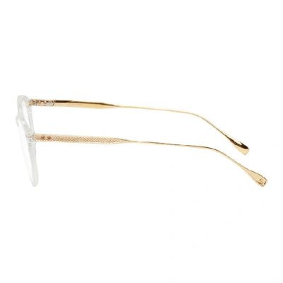 Shop Dita Transparent And Gold Ash Glasses In Clrylwgld