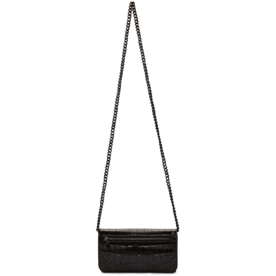 Shop Balenciaga Black Bb Phone Case Chain Shoulder Bag In 1000 Black