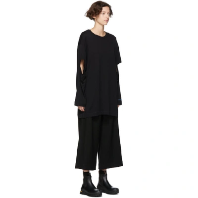 Shop Regulation Yohji Yamamoto Black R-ls Hole Open T-shirt In 2 Black