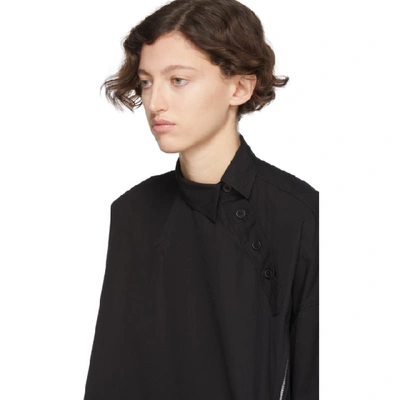Shop Regulation Yohji Yamamoto Black R-zipper Open Button Shirt In 2 Black