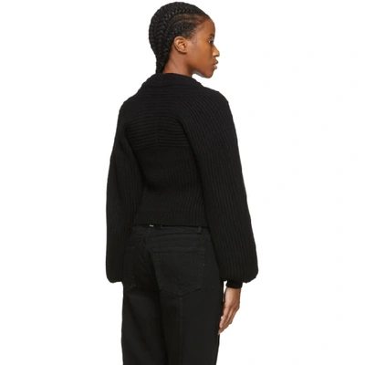 Shop Alexander Wang Black Wool Draped Neck Sweater In 001 Black