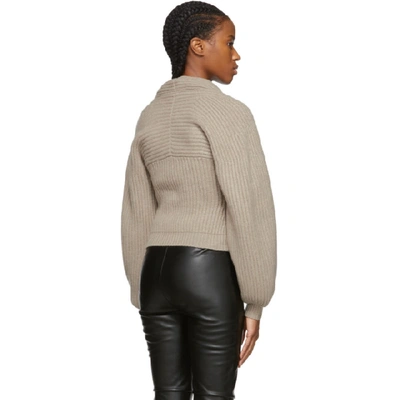 Shop Alexander Wang Beige Wool Draped Neck Sweater In 071 Oatmeal