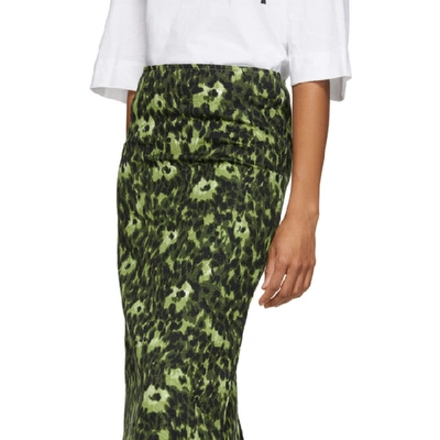 Shop Marni Green Camouflage Cheetah Print Skirt In Wiv69 Green