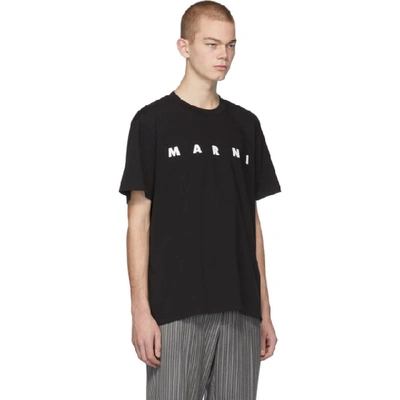 Shop Marni Black Front Logo T-shirt In 00n99 Black