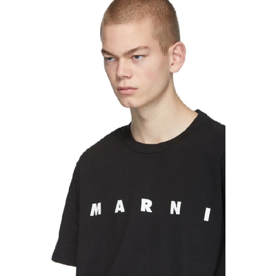 Shop Marni Black Front Logo T-shirt In 00n99 Black