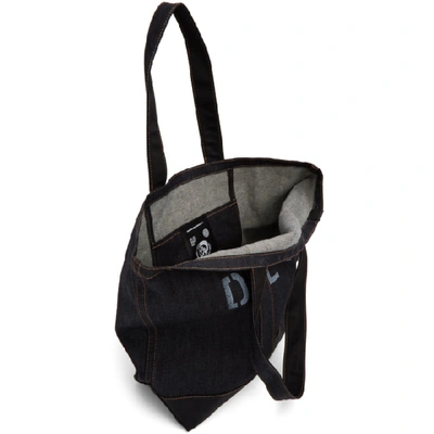 Shop Diesel Indigo And Black D-thisbag Shopping Tote In H4107 Black
