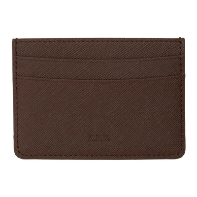Shop Apc A.p.c. Brown Andre Card Holder In Cai Cafe