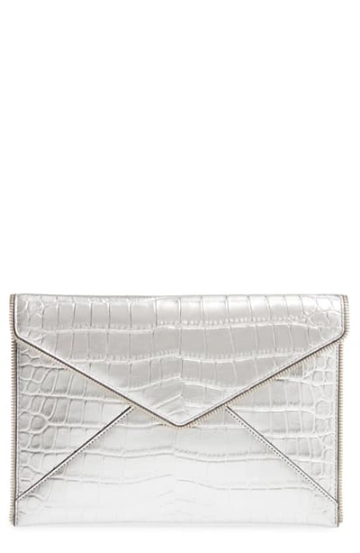 Shop Rebecca Minkoff Leo Envelope Clutch In Silver