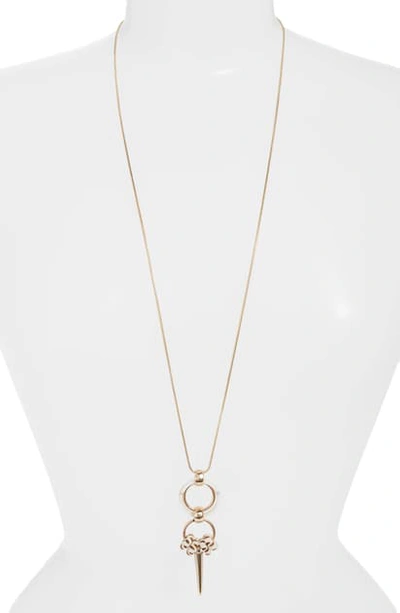 Shop Akola Bone Accent Long Horn Pendant Necklace In White