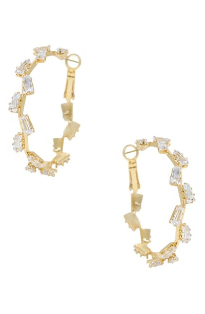 Shop Ettika Baguette Hoop Earrings In Gold