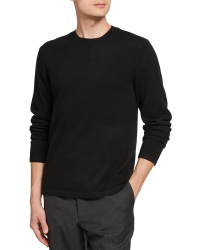 Shop Vince Men's Cashmere Crewneck Sweater In Black