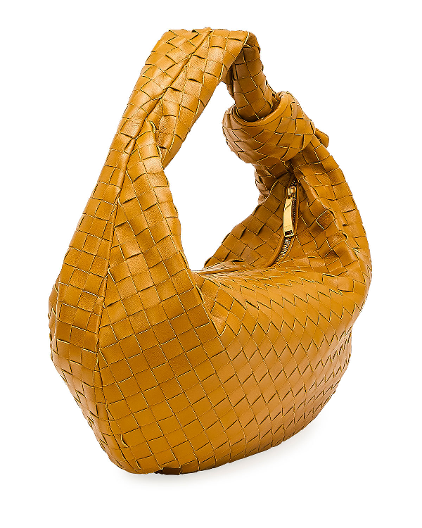 Bottega Veneta Jodie Napa Intrecciato Small Hobo Bag In Mustard | ModeSens