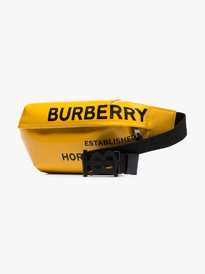 Shop Burberry Medium Horseferry Print Belt Bag In Yellow