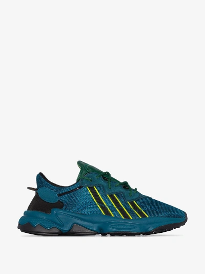 Shop Adidas Originals Adidas Mens Blue And Green Pusha T Ozweego Sneakers