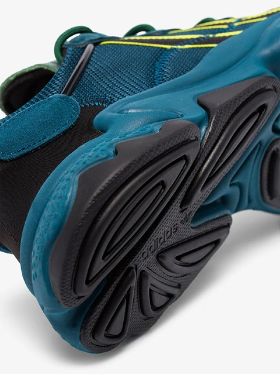 Shop Adidas Originals Adidas Mens Blue And Green Pusha T Ozweego Sneakers